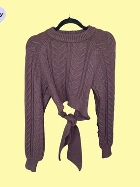 Revolve Camila Coelho Cable Knit Tie-Back Sweater Size M